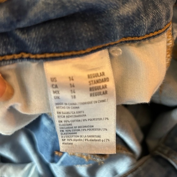 American Eagle Woman’s Jeans Super Stretch X Hi-Rise Jegging Sz 14R - Picture 2 of 12